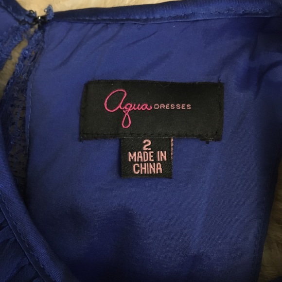 AQUA cobalt illusion party dress size 2 like new!! - Picture 7 of 7